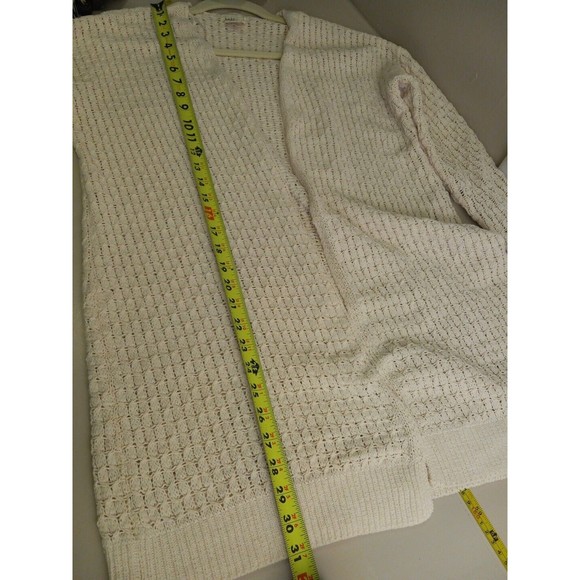Nicole Miller artelier Ivory Knit 3/4 Sleeve Open Cardigan Sweater‎ Size S - Picture 12 of 12
